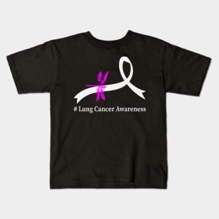 I Wear White Lung Cancer Awareness Kids T-Shirt